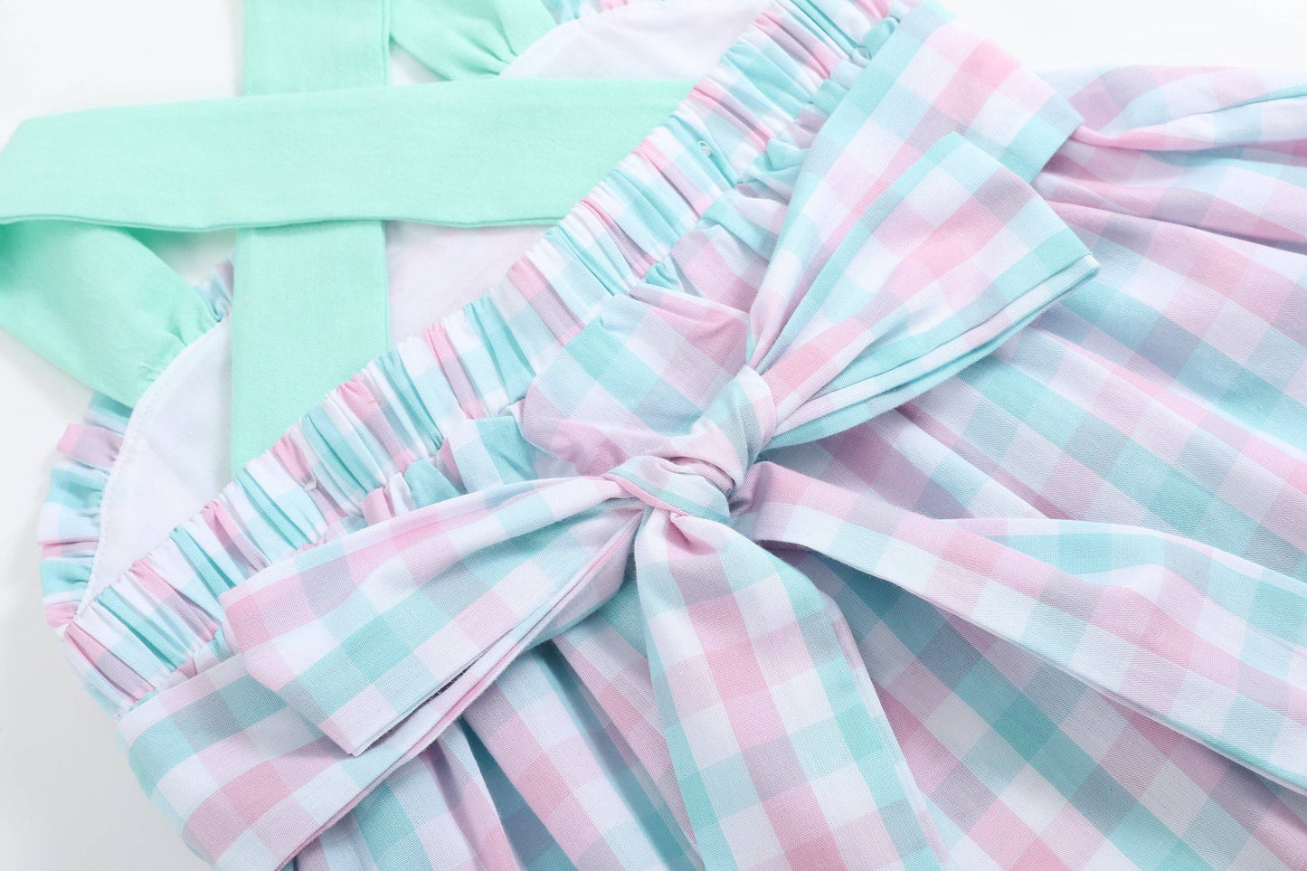 Lil Cactus - Pink and Aqua Seashell Smocked Sundress