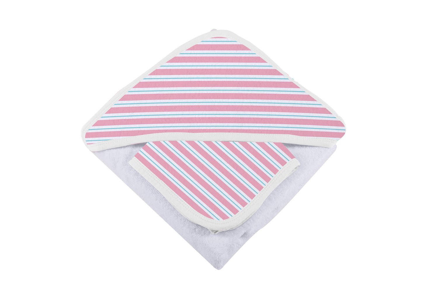 Newcastle Classics - Candy Stripe Hooded Towel and Washcloth Set