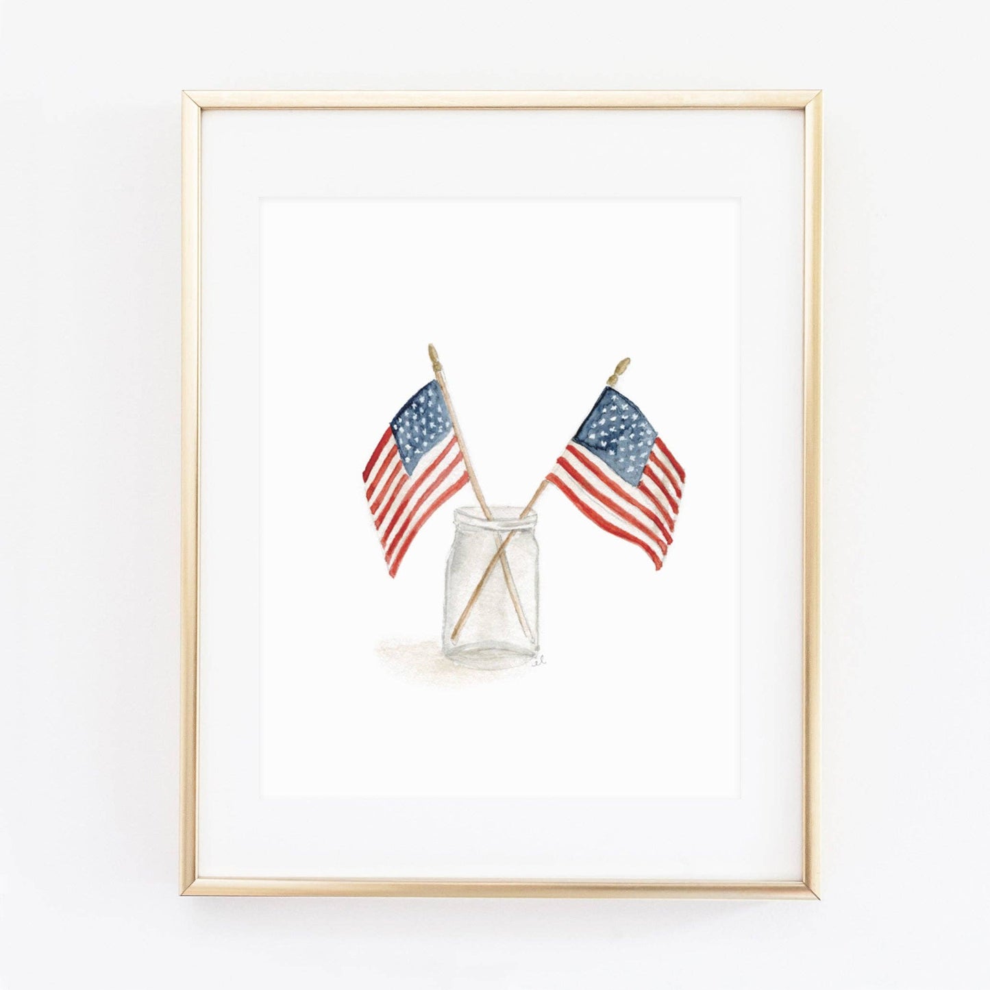 emily lex studio - Flags in mason jar watercolor wall art print