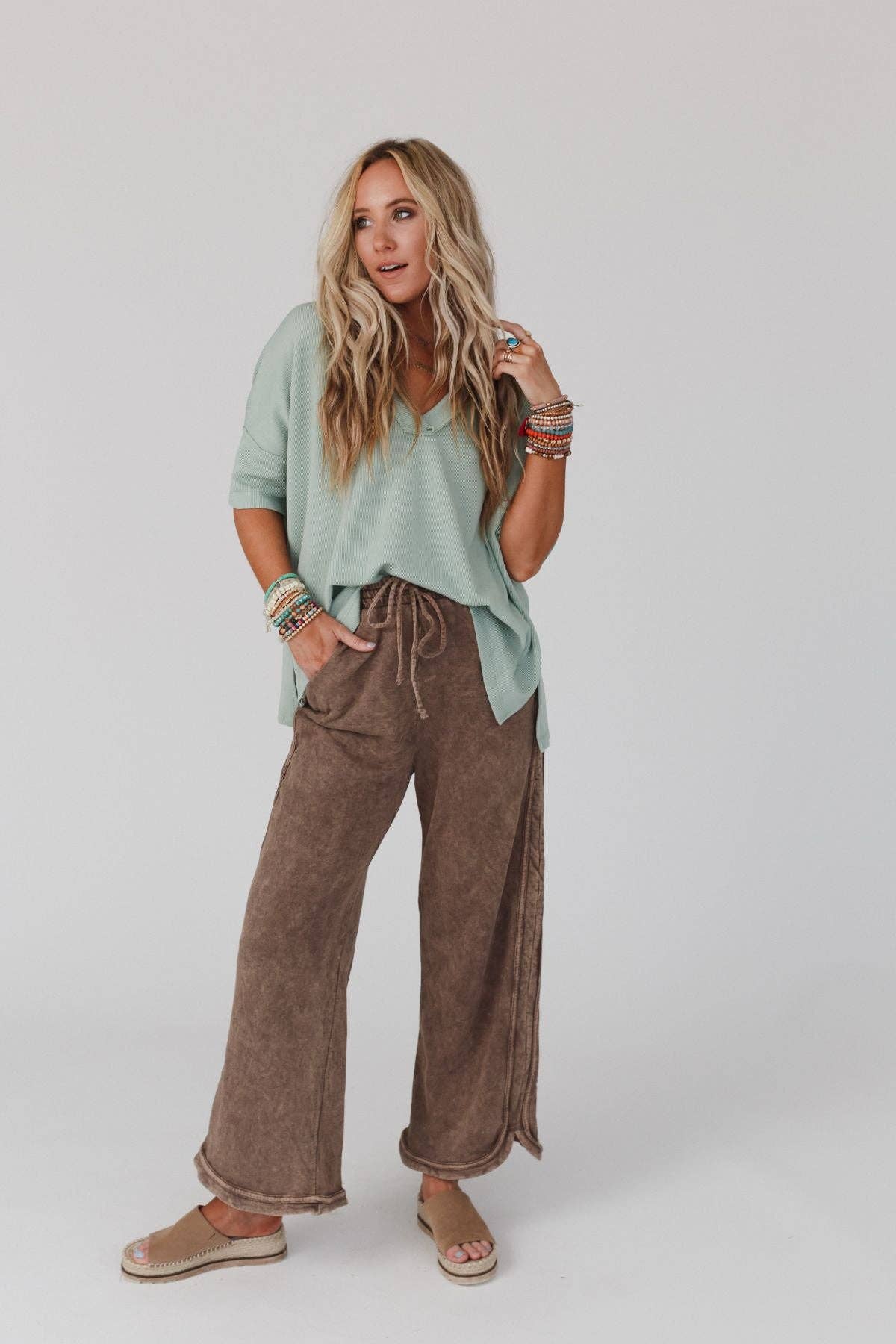 Three Bird Nest - So Comfy Wide Leg Full Pant - New Mocha
