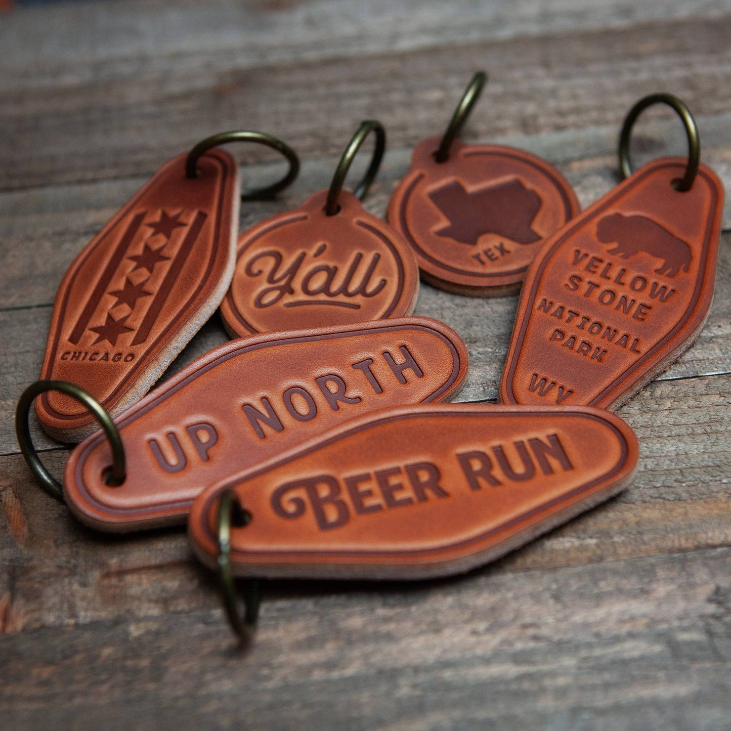 Sugarhouse Leather - Tennessee State Silhouette Leather Keychain Motel Style