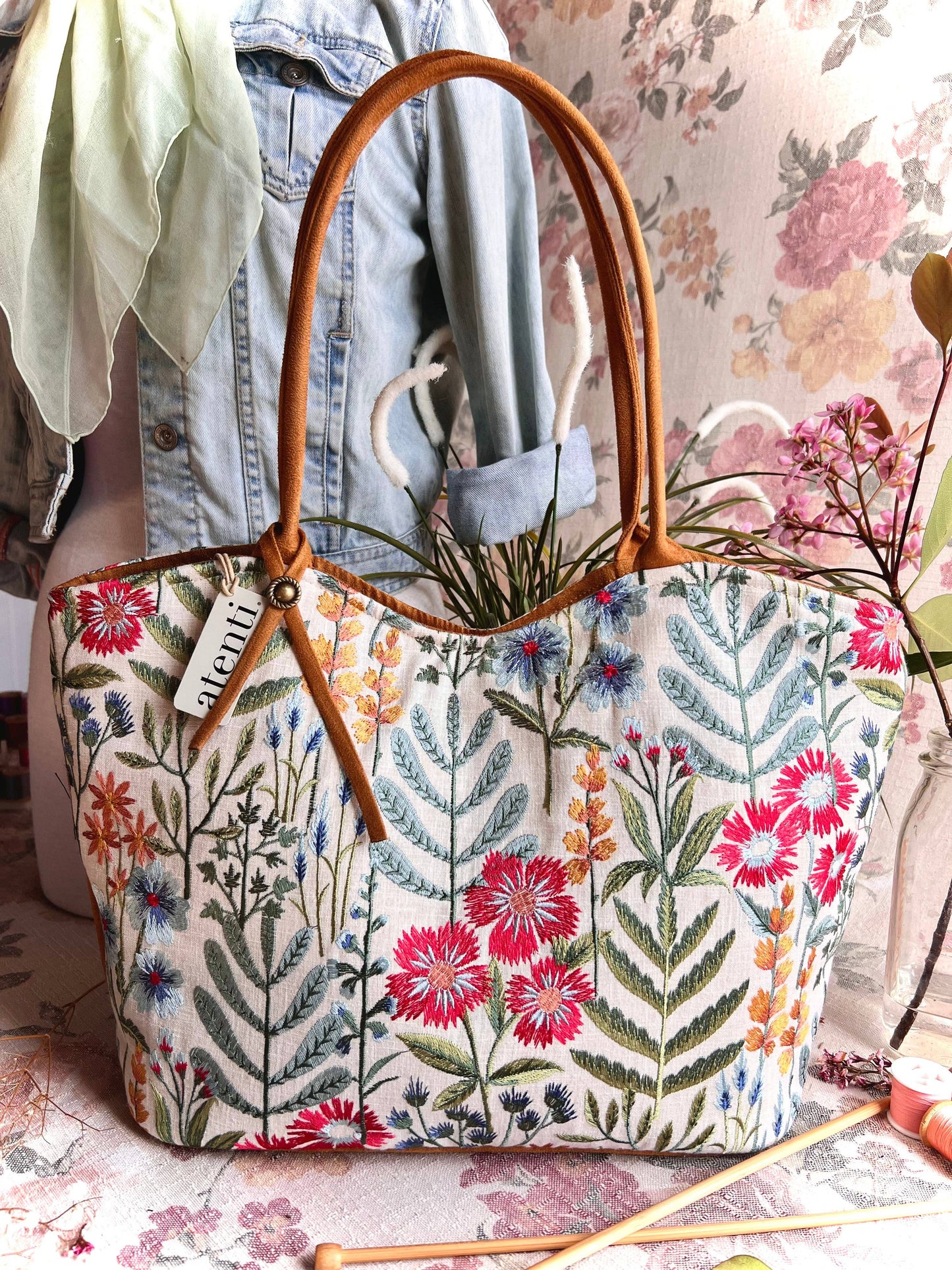 Atenti - Wildflower Lolita: USA Made, Handbag with Matching Pouch