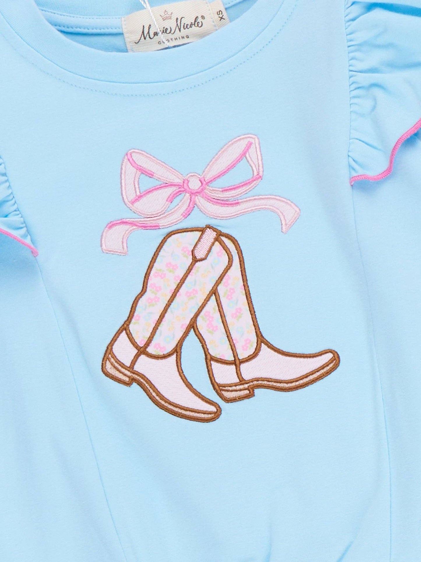 Marie Nicole Clothing - Boots & Bows Floral Bell-Bottom Outfit