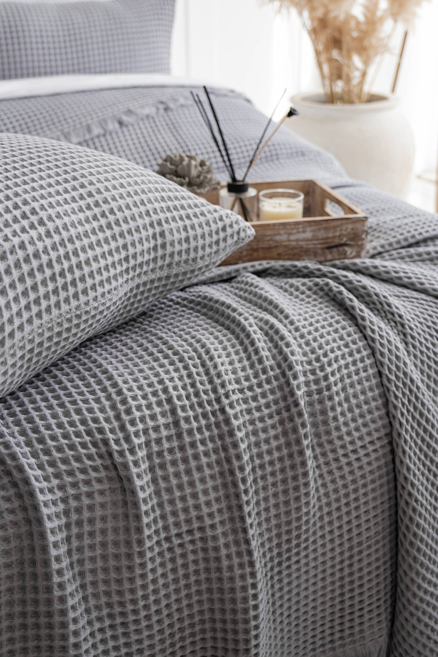 Naturloom - GOTS Certified Organic Cotton Waffle Blanket, Turkish Cotton Bedspread