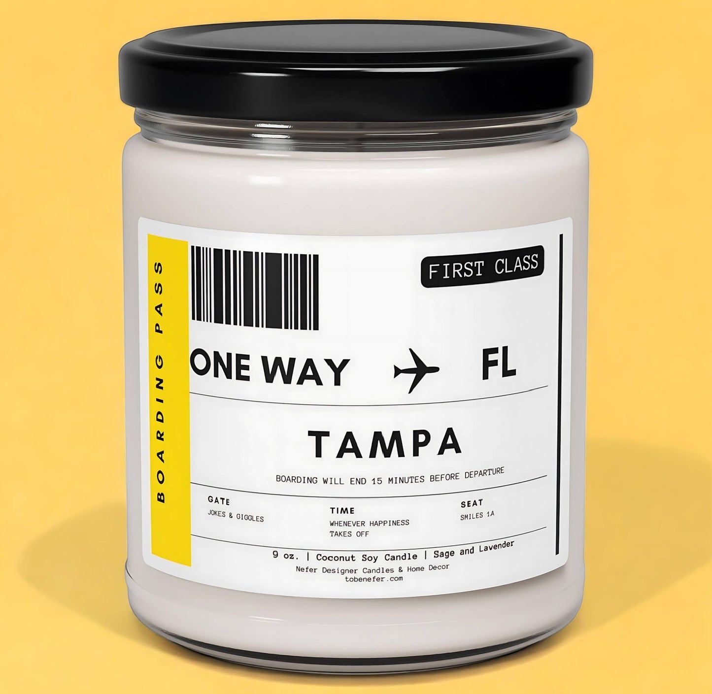 Nefer Designer Candles & Home Decor - Florida - Tampa | Boarding Pass | State-themed candles