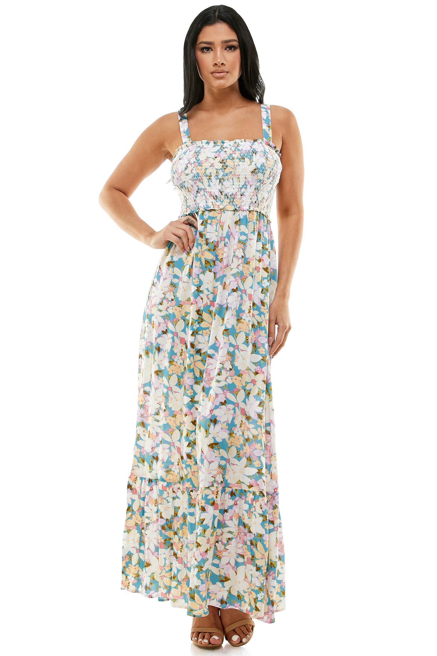Winslow Collection - MEADOW BLOOM SLEEVELESS FLORAL MAXI DRESS