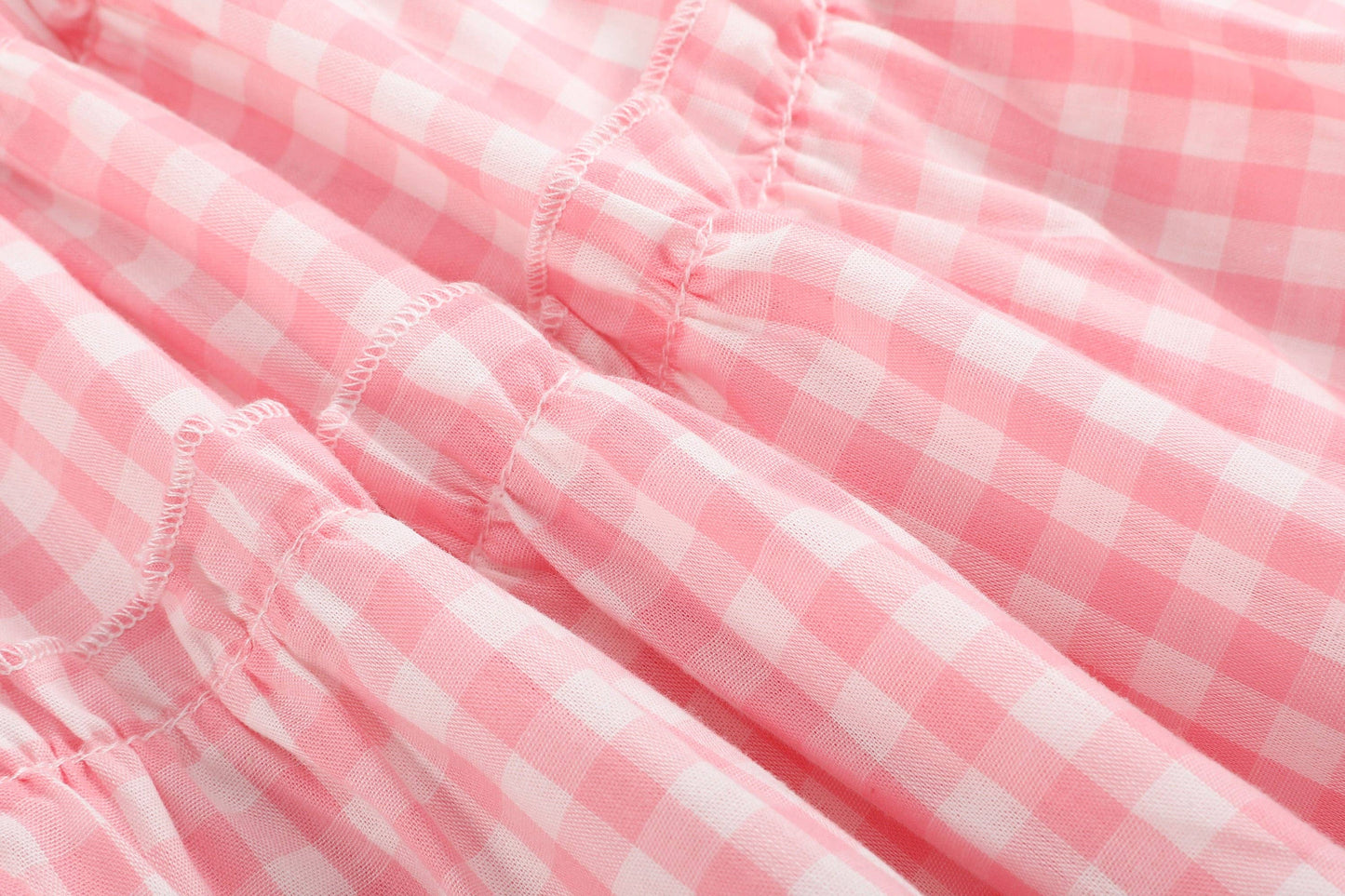 Lil Cactus - Pink Gingham Check Layered Sundress