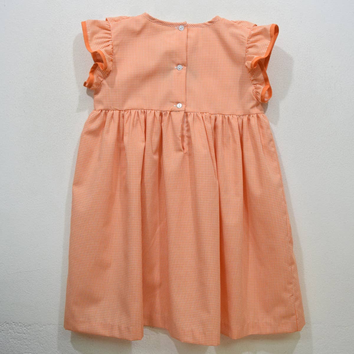 Vive La Fete - Tennessee Vols Embroidered Orange Gingham Ruffle Dress