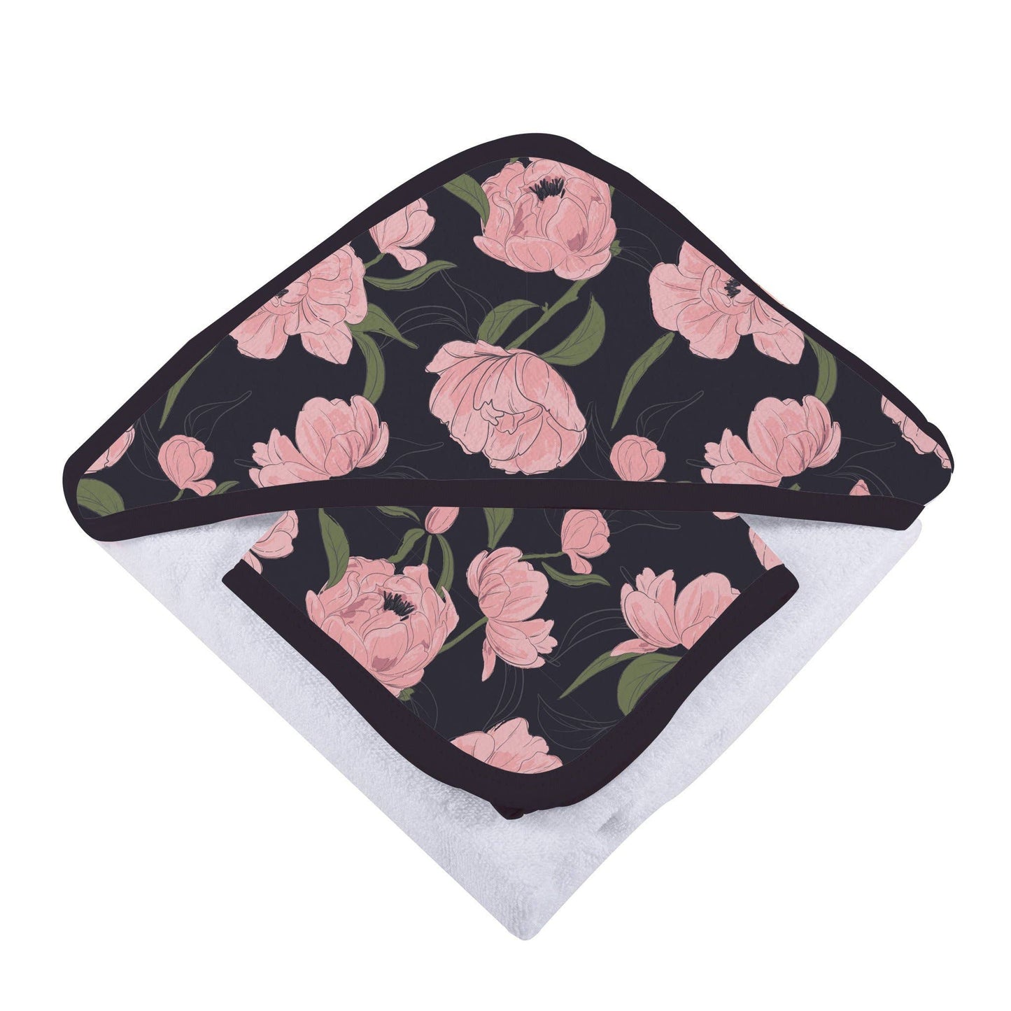 Newcastle Classics - Peonies Hooded Towel and Washcloth Set