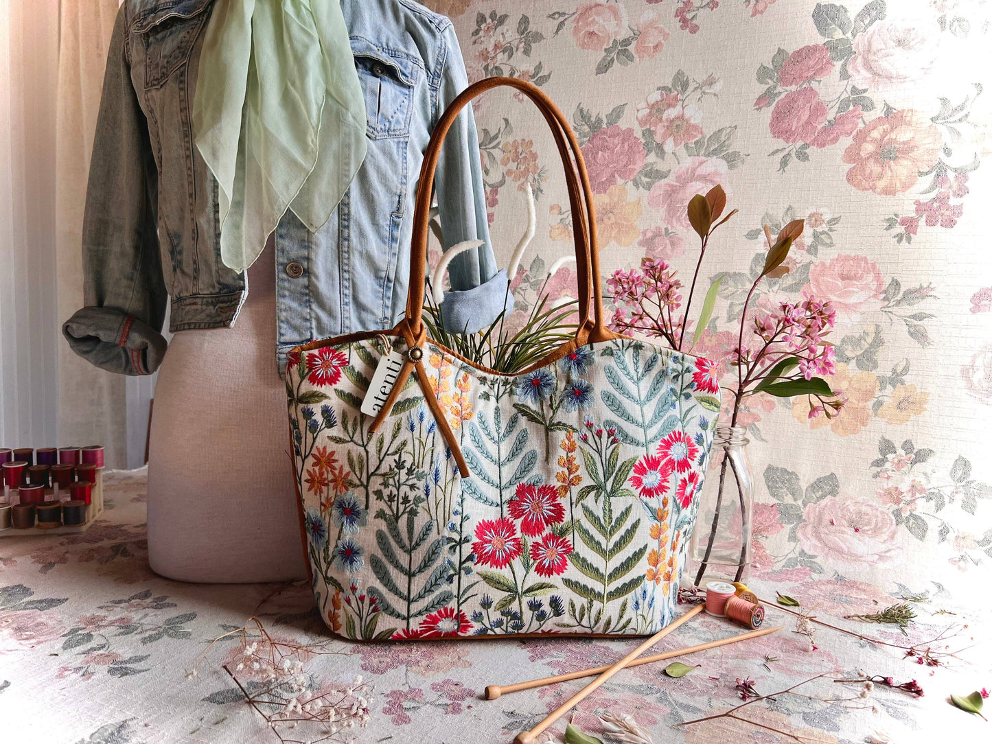 Atenti - Wildflower Lolita: USA Made, Handbag with Matching Pouch