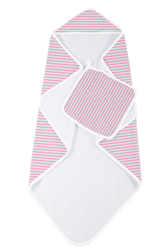 Newcastle Classics - Candy Stripe Hooded Towel and Washcloth Set