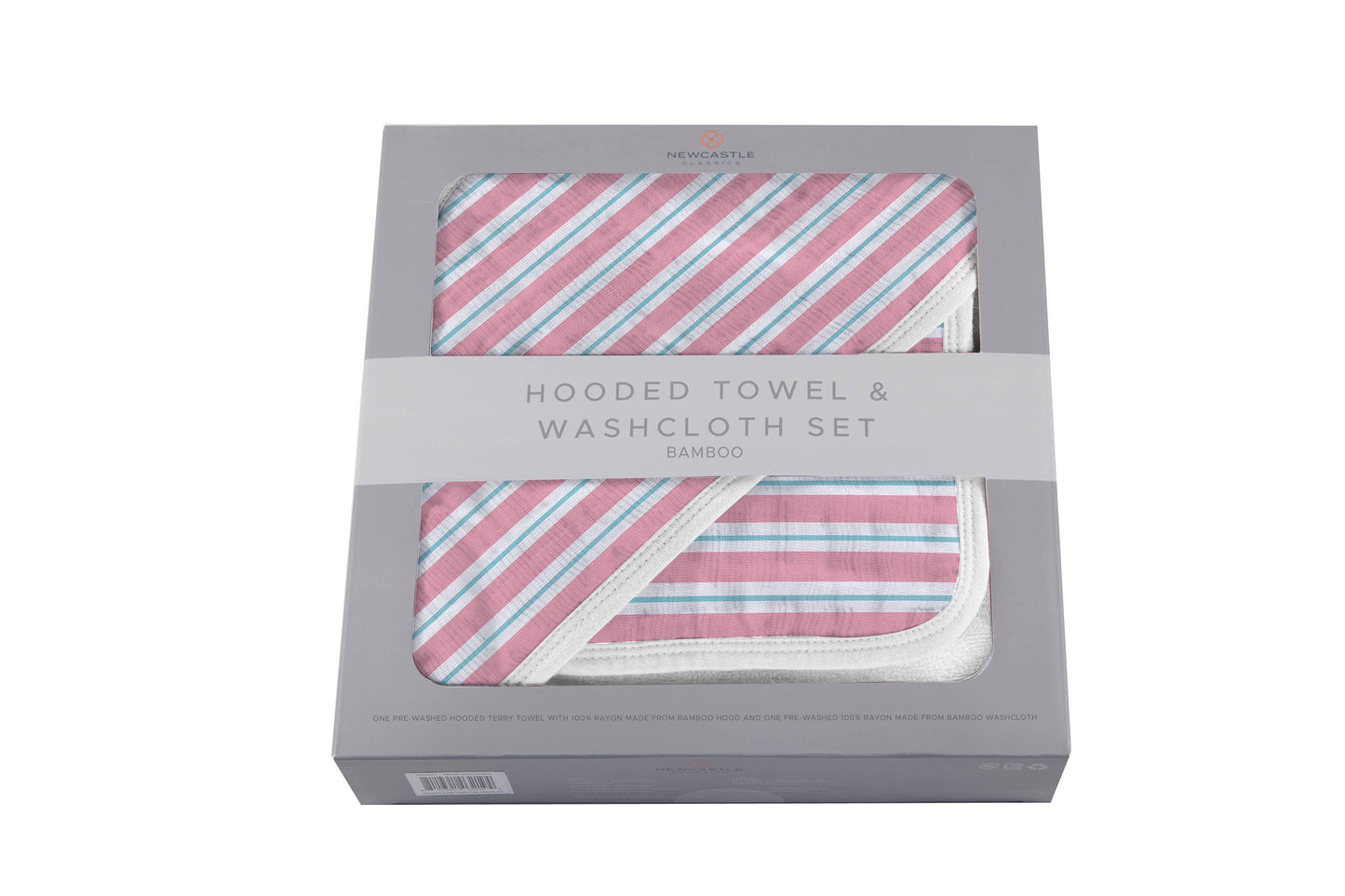 Newcastle Classics - Candy Stripe Hooded Towel and Washcloth Set