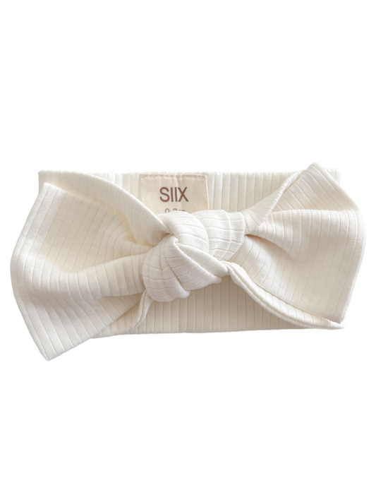 SIIX Collection - Ivory / Organic Ribbed Bow (Baby - Kids)