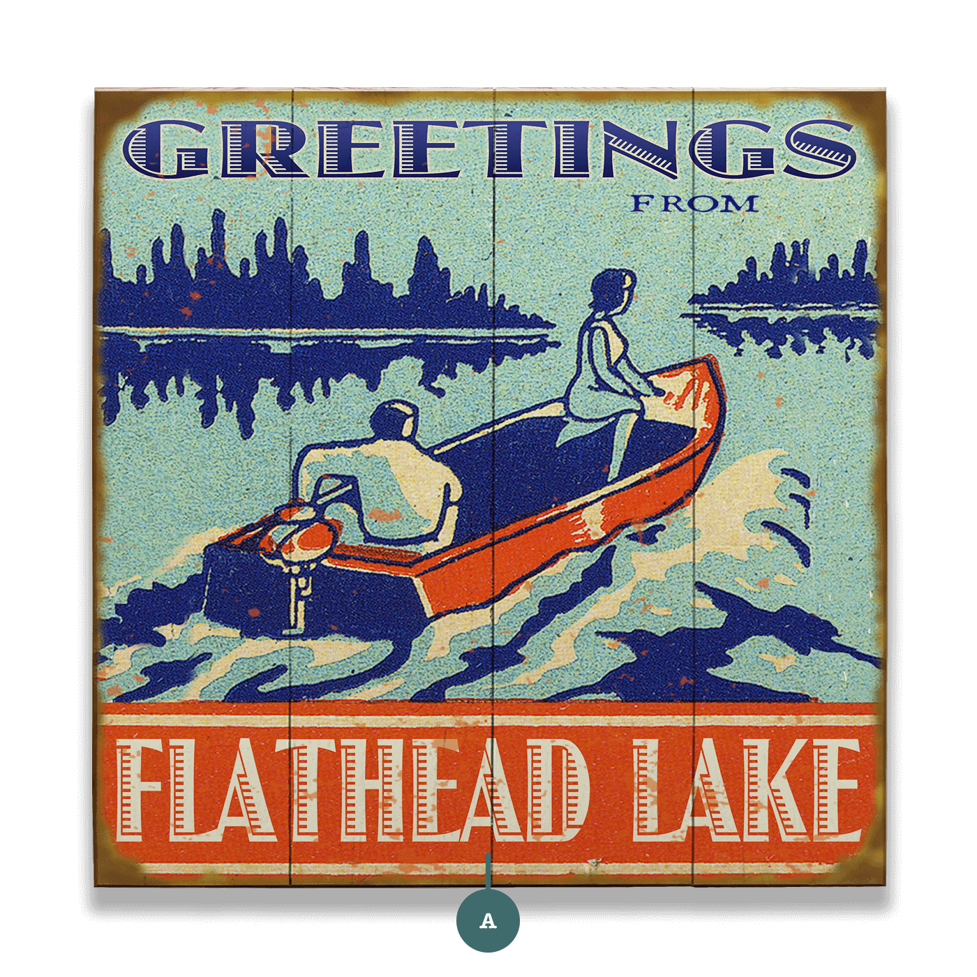 Old Wood Signs - Greetings from the Lake - Wood & Metal Wall Art
