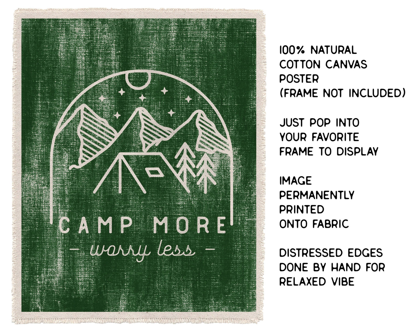 Perfect Day Print Co - Camp More Canvas Art Print, Camping Wall Decor 8x10 