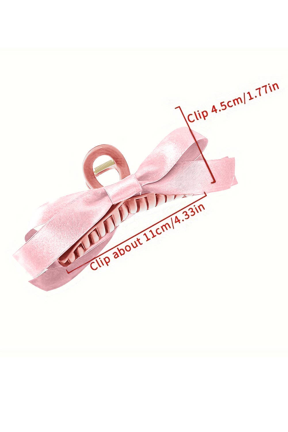 Lovesoft - Solid Color Bow Decor Large Hair Claw Clip