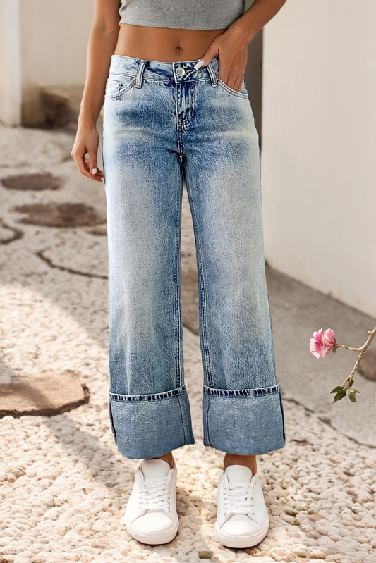 Little Daisy Closet - LDC High Rise Button Zip Fly Medium Wash Jeans