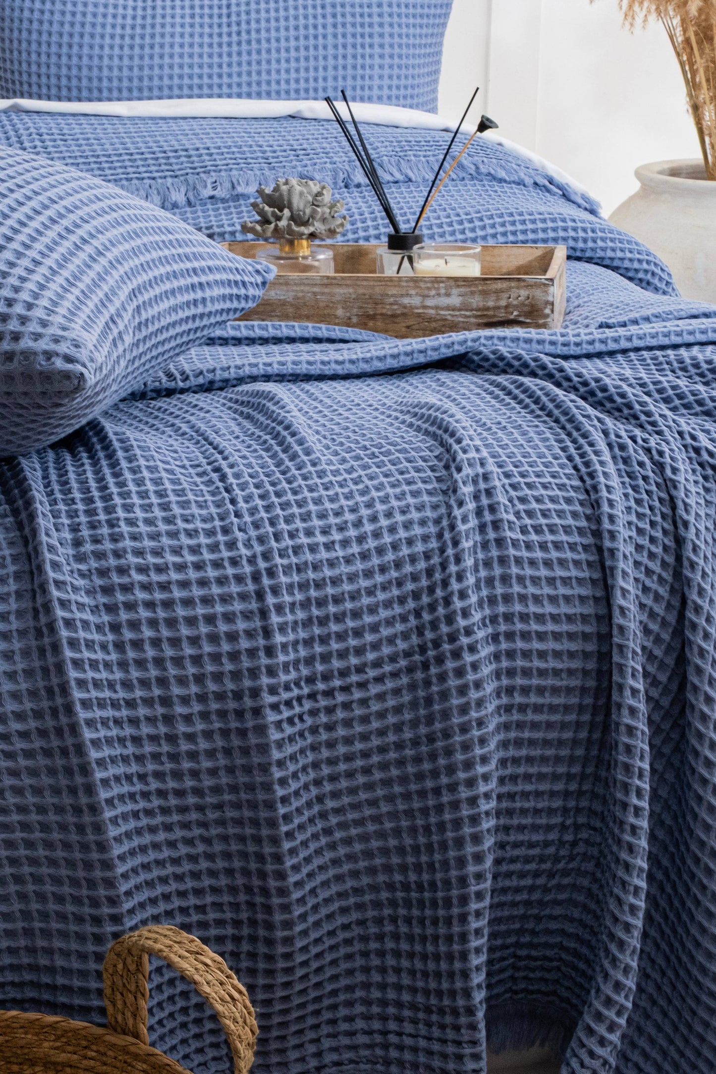 Naturloom - GOTS Certified Organic Cotton Waffle Blanket, Turkish Cotton Bedspread