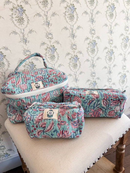 Heart of Grace - Lilac Quilted Cosmetic Bags-set of 3 