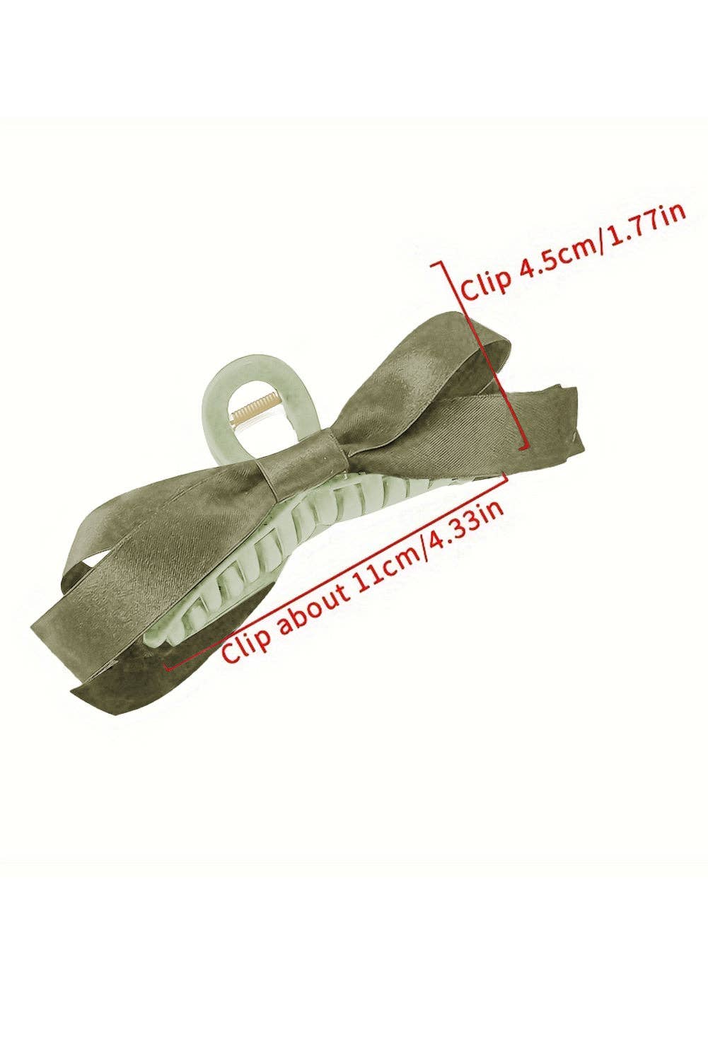 Lovesoft - Solid Color Bow Decor Large Hair Claw Clip