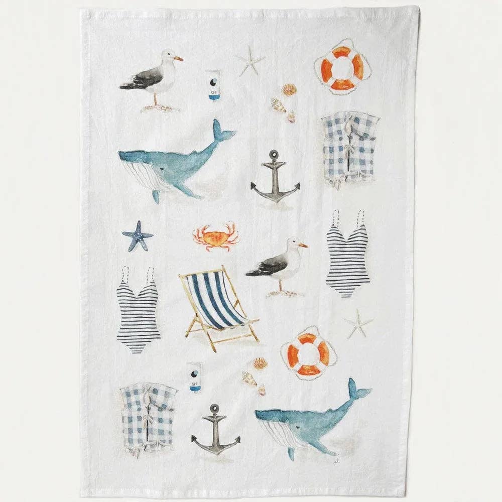 emily lex studio - Seaside cotton flour sack tea towel