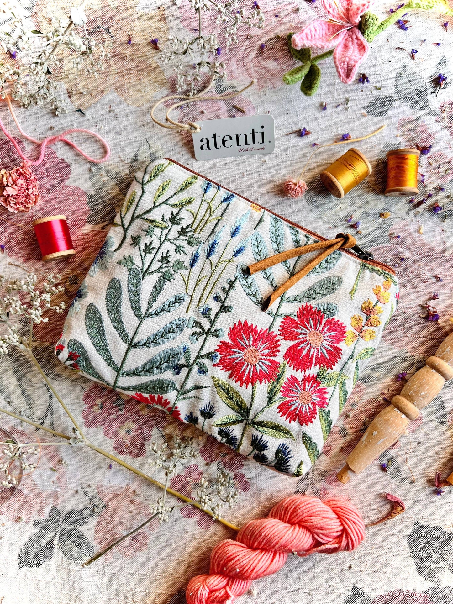Atenti - Wildflower Accessories Pouch, A Perfect Gift