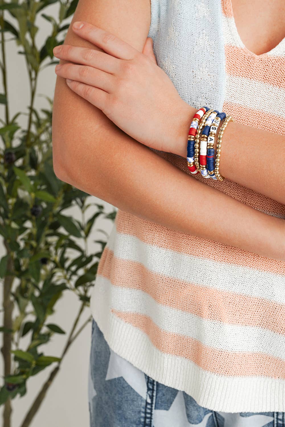 Aapparella - USA Independence Day Beaded Bracelet Set | 5pcs