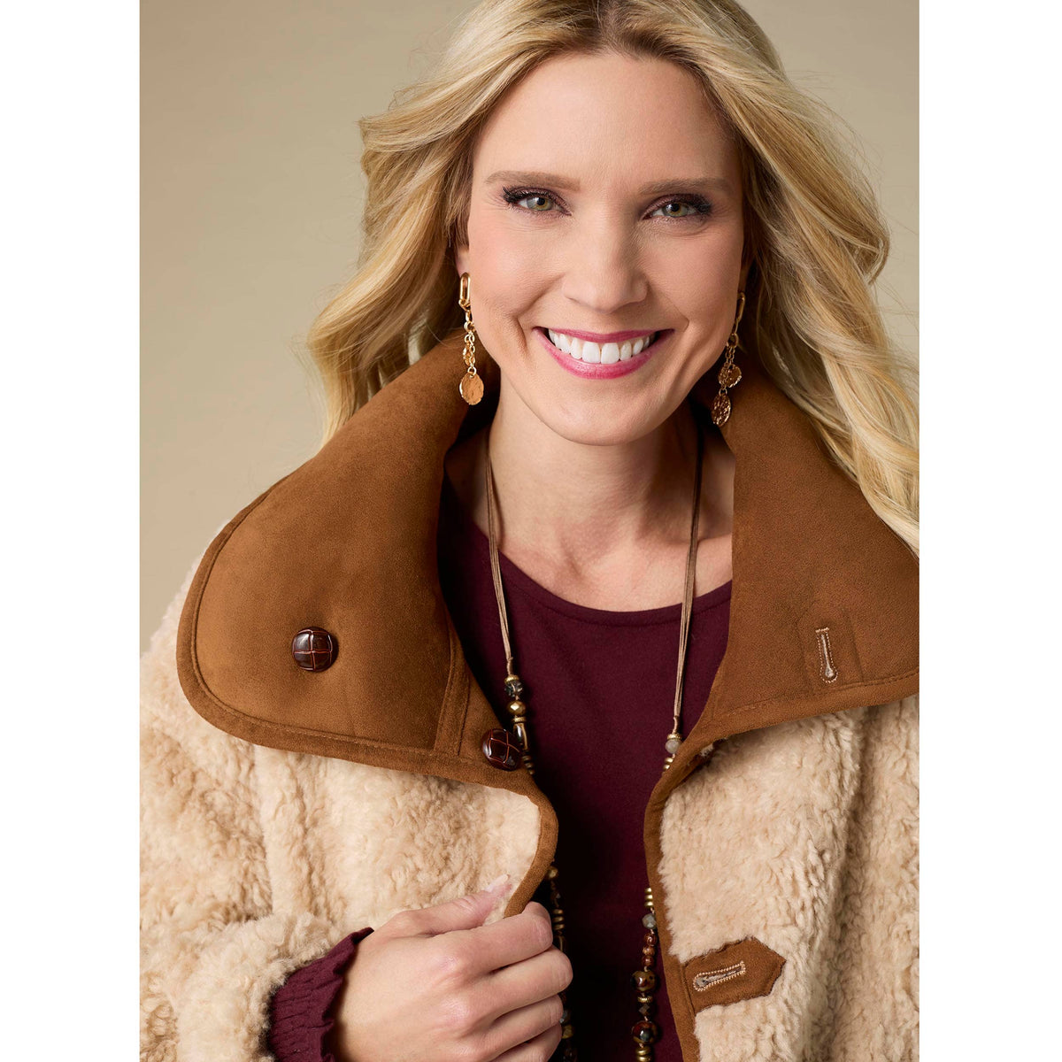 COCO + CARMEN - Harbor Reversible Curly Faux Lamb and Suede Jacket-Fall