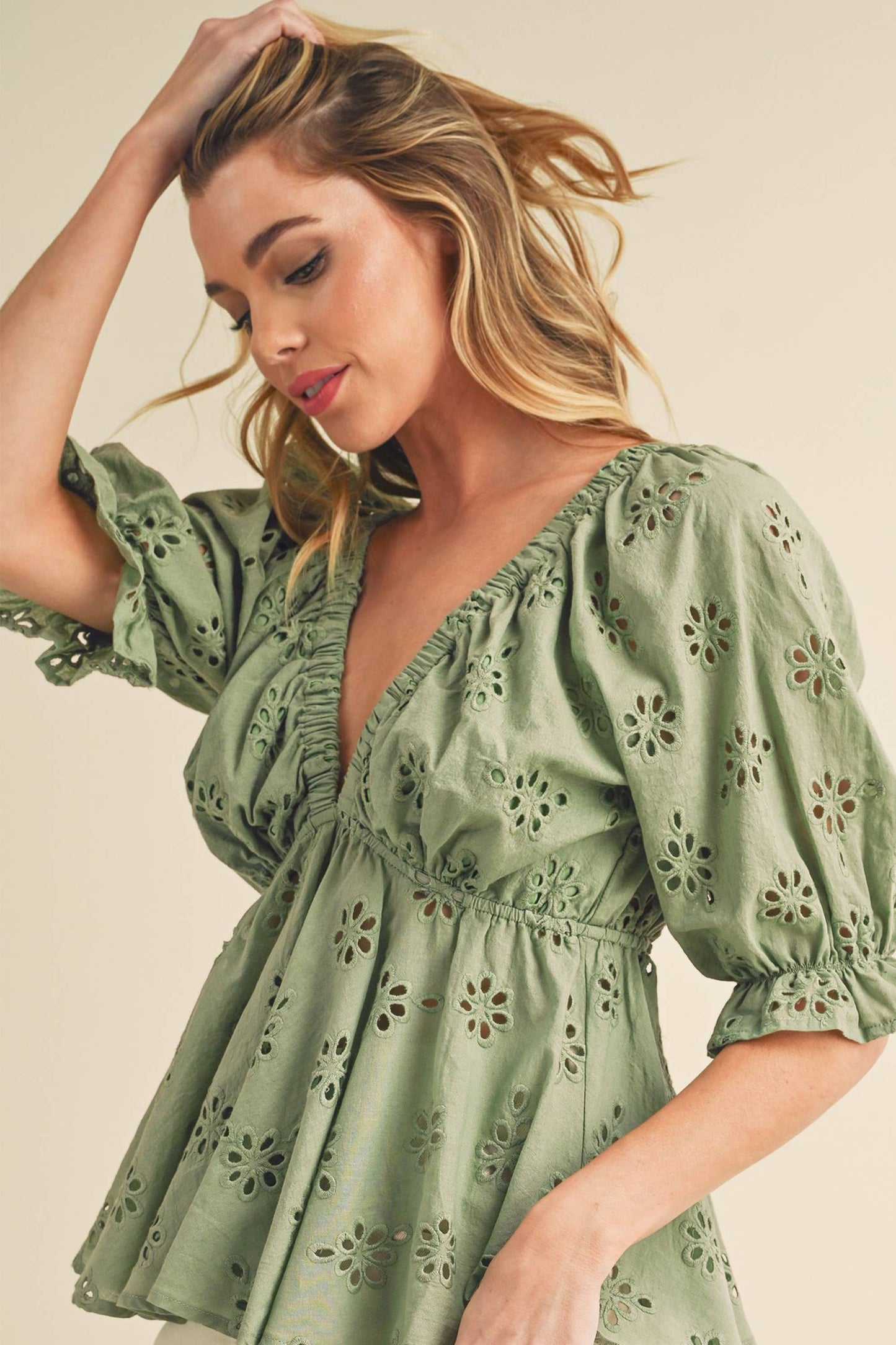 AEMI + CO - 8290DK Hazle Eyelet Embroidered Top