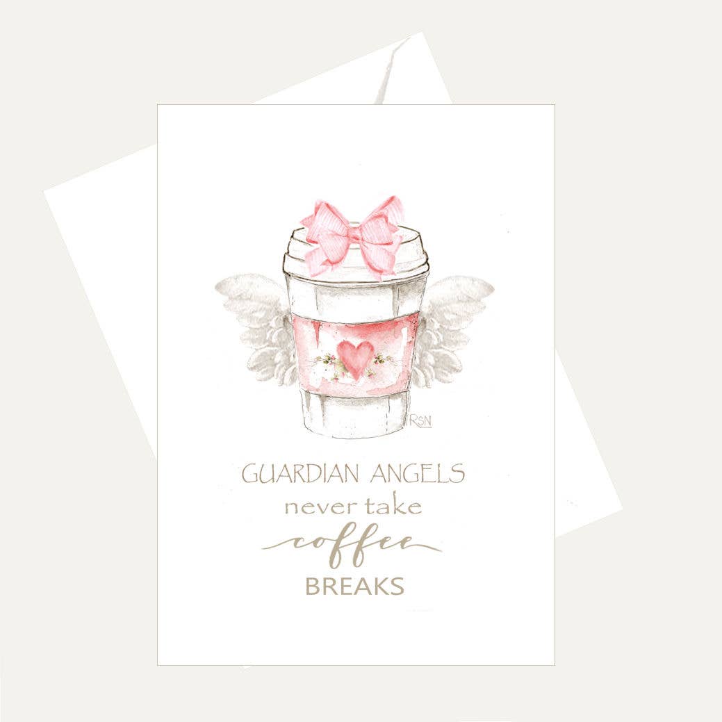 Bellflower Girl - Coffee & Friends Assortment #2 - Rose - Watercolor 4 Cards