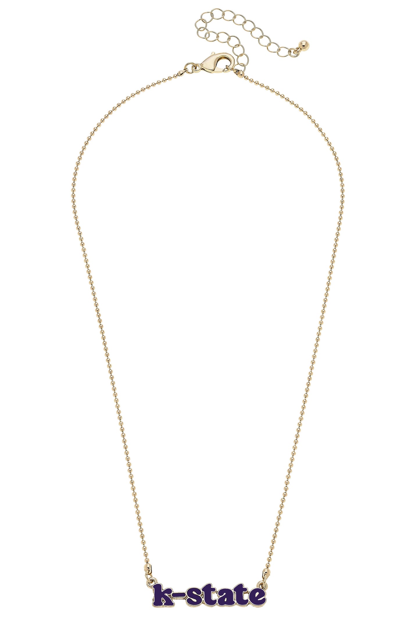 Canvas Style - Kansas State Wildcats Slogan Necklace in Purple/Shiny Gold