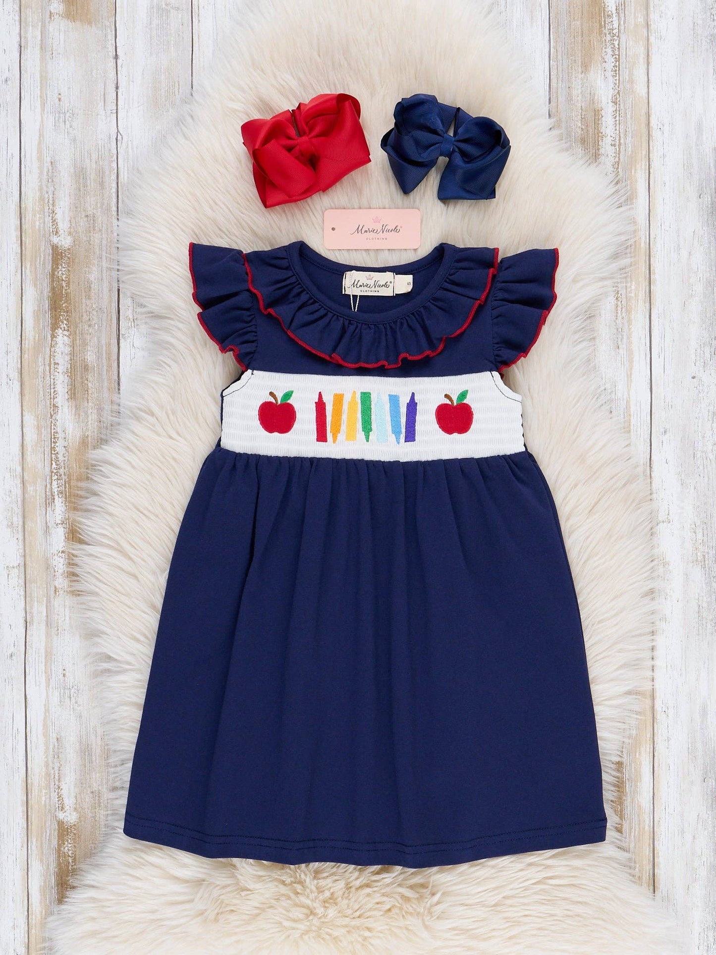 Marie Nicole Clothing - Little Artist Smocked Flutter Dress