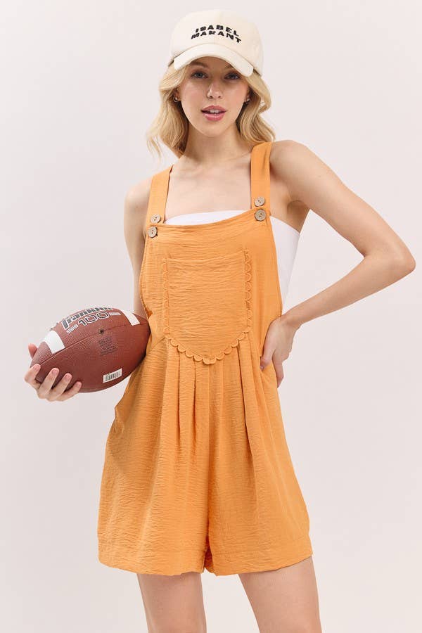 Sewn and Seen - Scallop Pocket Strap Romper