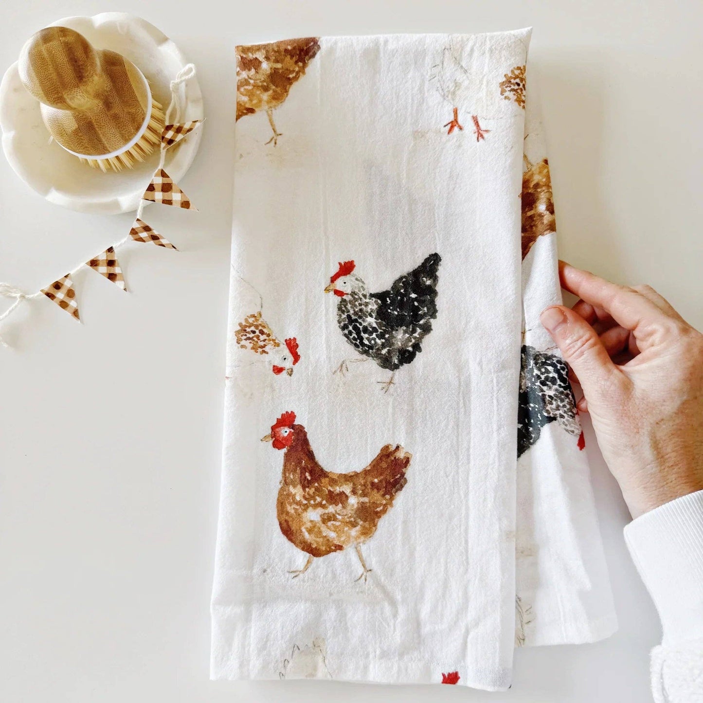 emily lex studio - Chickens cotton flour sack tea towel
