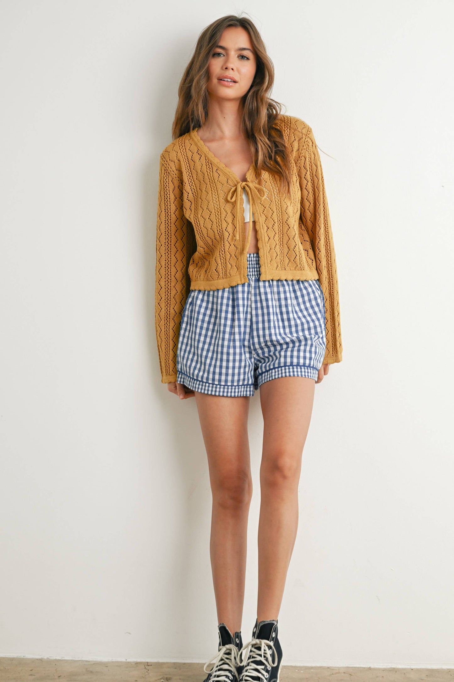 BUTTERMELON - Garterized Gingham Shorts - BMP7658