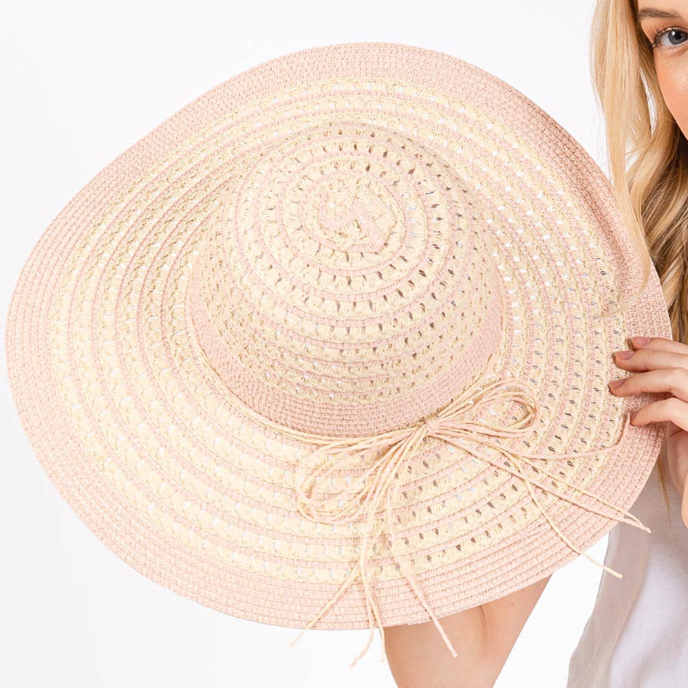 Sensibling Corp. - Striped Pattern Wide Brim Floppy Sun Hat