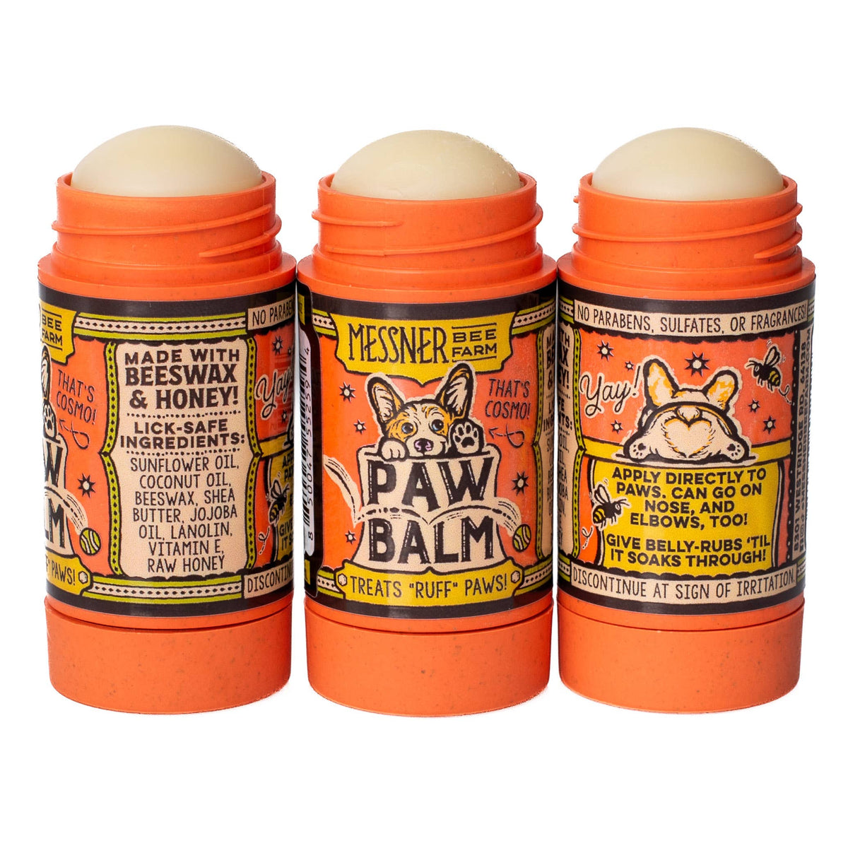 Messner Bee Farm - Paw Balm - Treats "Ruff" Paws - Handmade with Beeswax