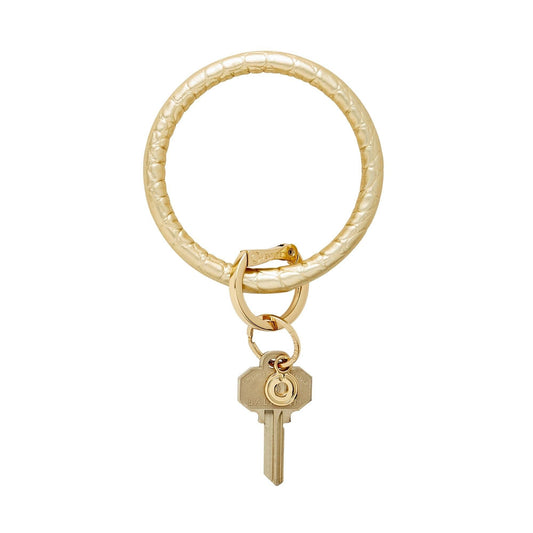 Oventure - Leather Big O® Key Ring - Solid Gold Rush Croc-Embossed