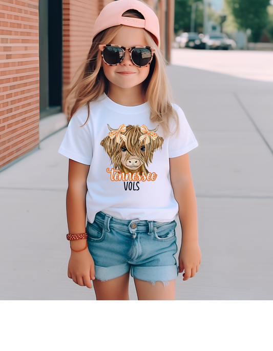 Tiny trendz teez - Tennessee highland cow kids t shirt
