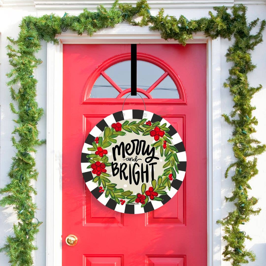 Baxter & Me - Merry & Bright Wreath Door Hanger