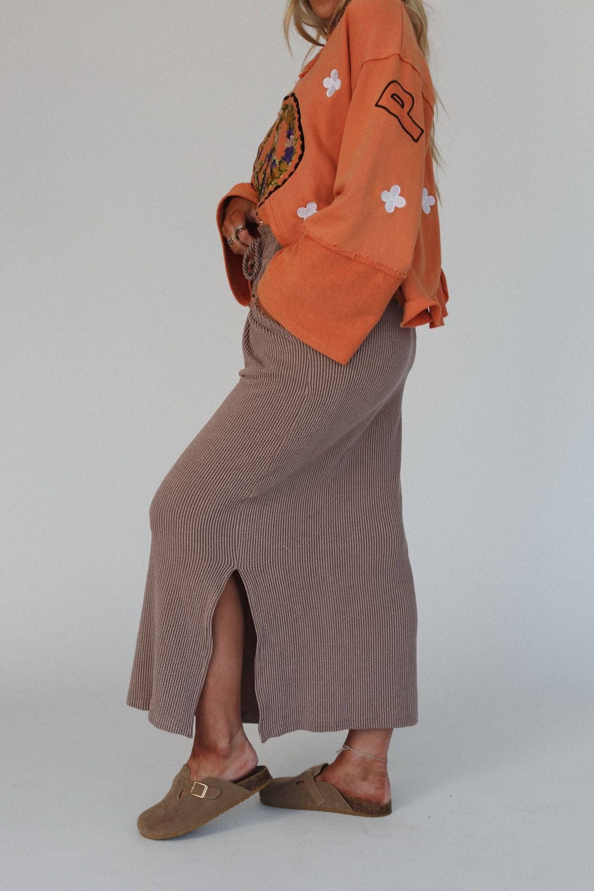 Three Bird Nest - Desert Rose Maxi Skirt - Acorn