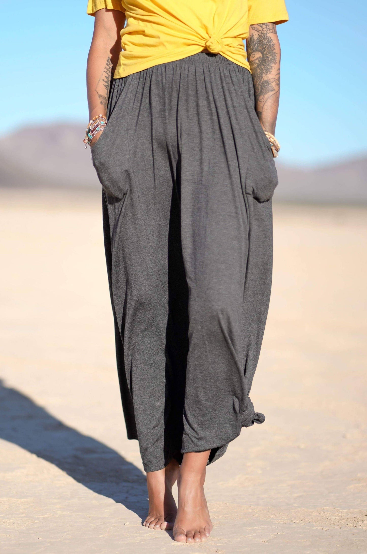 Three Bird Nest - The Perfect Pocketed Maxi Skirt - Charcoal