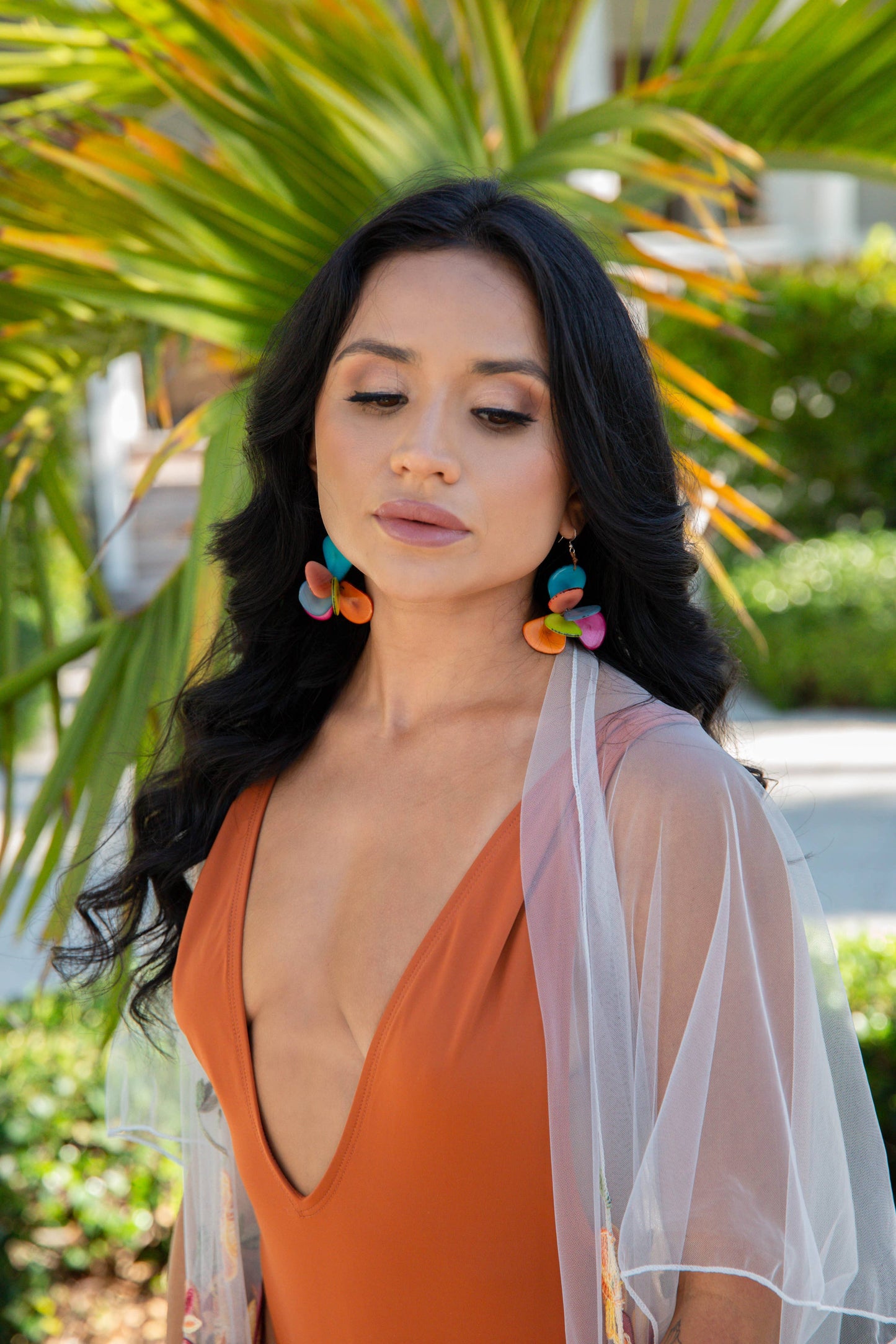 Organic Tagua Jewelry - Florence Earrings