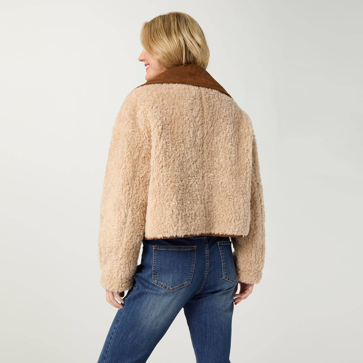 COCO + CARMEN - Harbor Reversible Curly Faux Lamb and Suede Jacket-Fall