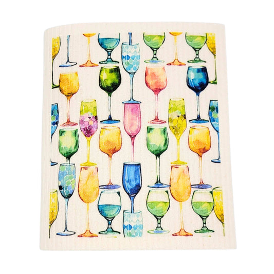 Driftless Studios - Wine Glass Collection Swedish Dishcloths -