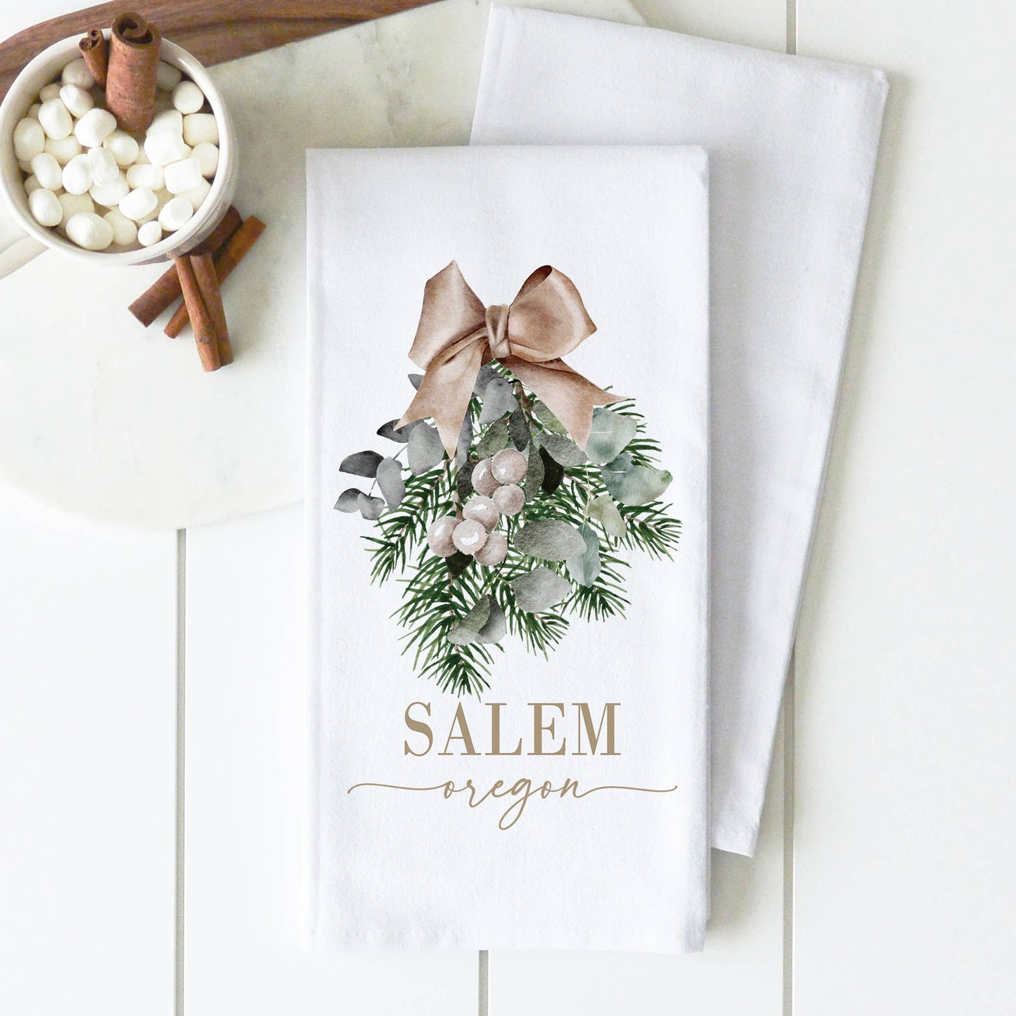 Porter Lane Home - Custom Christmas Floral Tea Towel