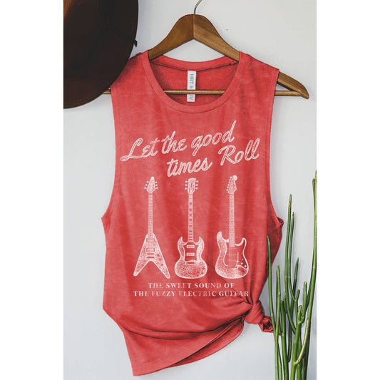 HRTandLUV - LET THE GOOD TIMES TO ROLL GUITAR MINERAL GRAPHIC TANK TOP