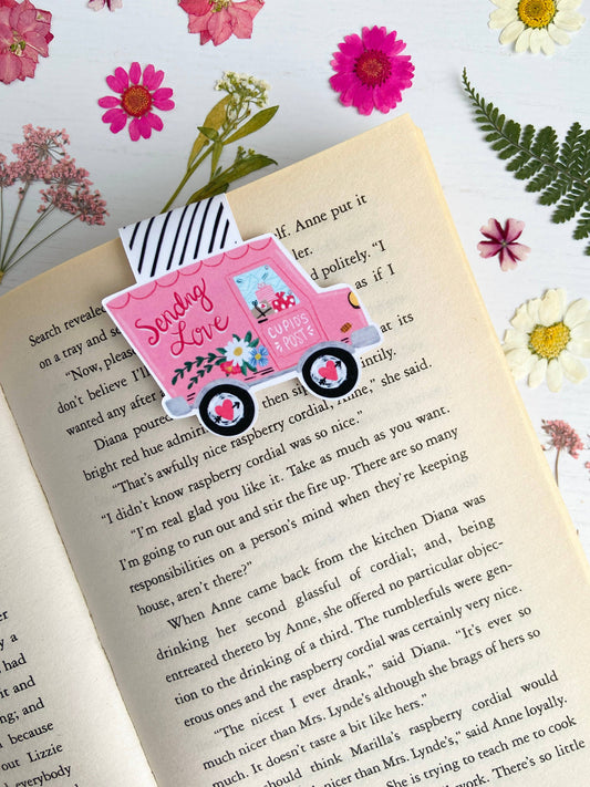Makerie Day - Valentine's Day Cupid's Postal Truck Magnetic Bookmark