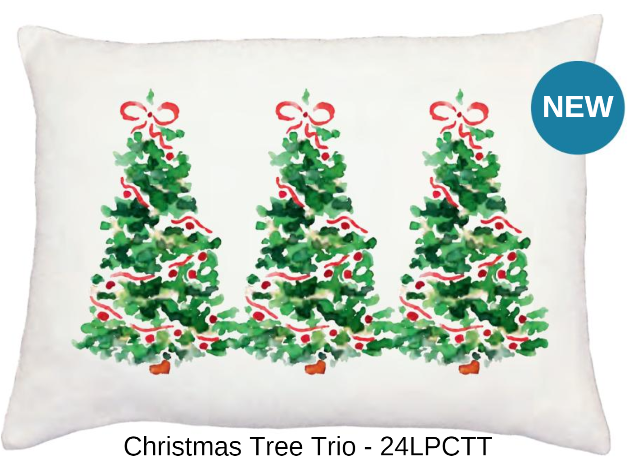 Cora & Pate - Christmas Tree Trio Lumbar Pillow Cover