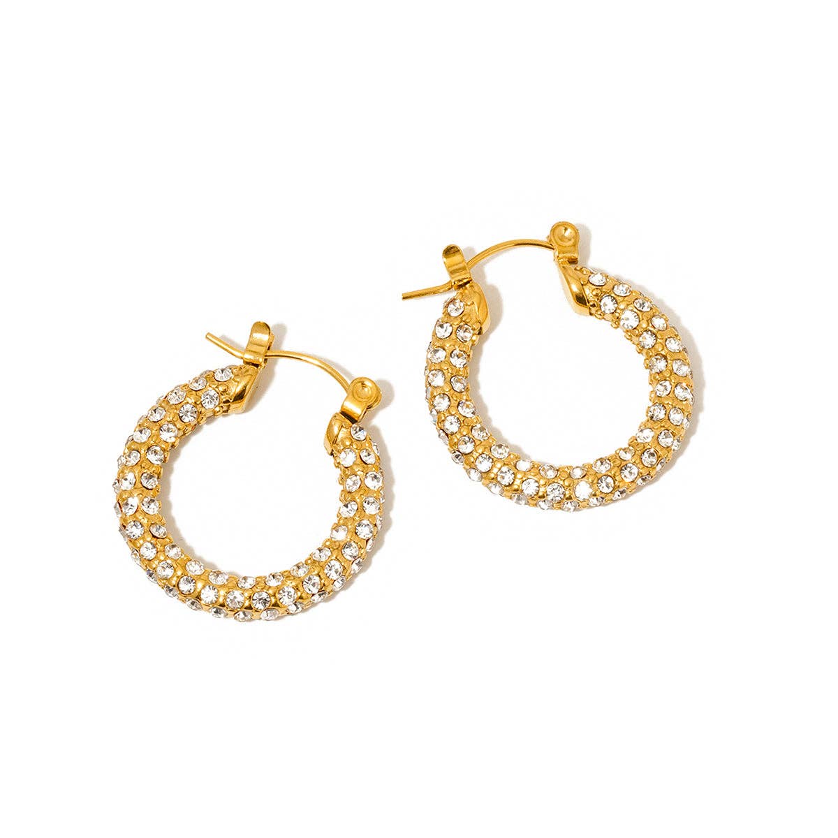 Pretty Simple - Lizzie Pave Hoops - WATERPROOF